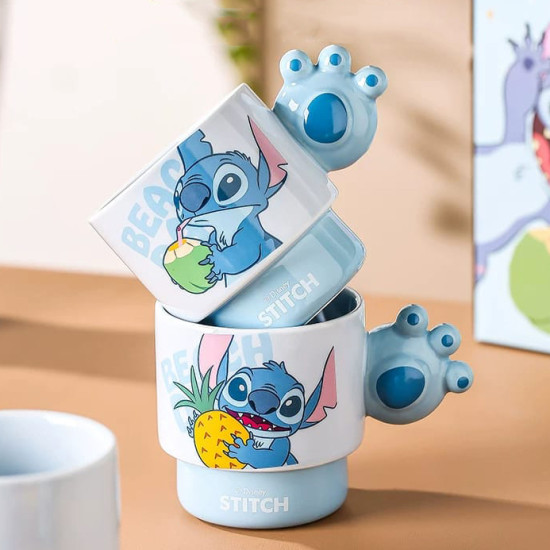 Stitch Porcelain Mug Set 4 Pcs